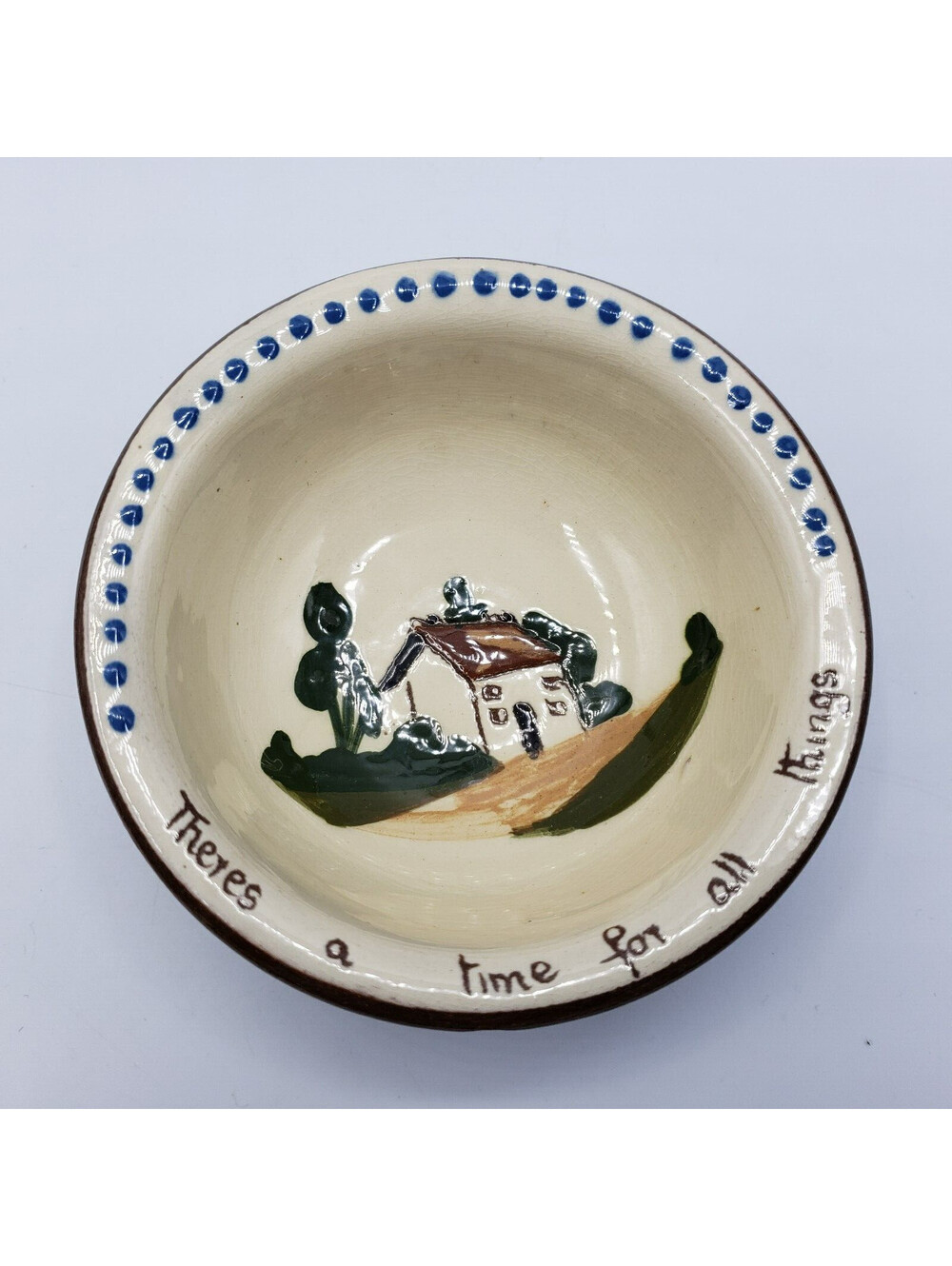 VTG Torquay Pottery Motto Ware Cereal Sauce Bowl England A Time for All Things
